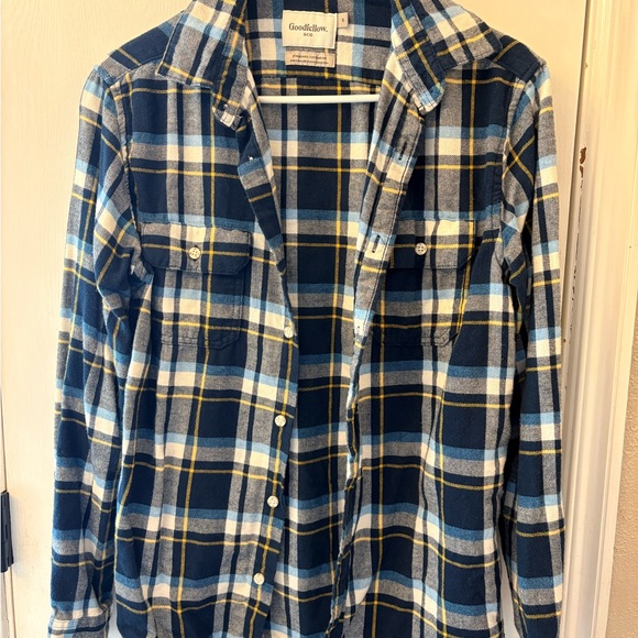 Goodfellow & Co Other - Goodfellow & Co Navy, Light Blue & Yellow Plaid Shirt